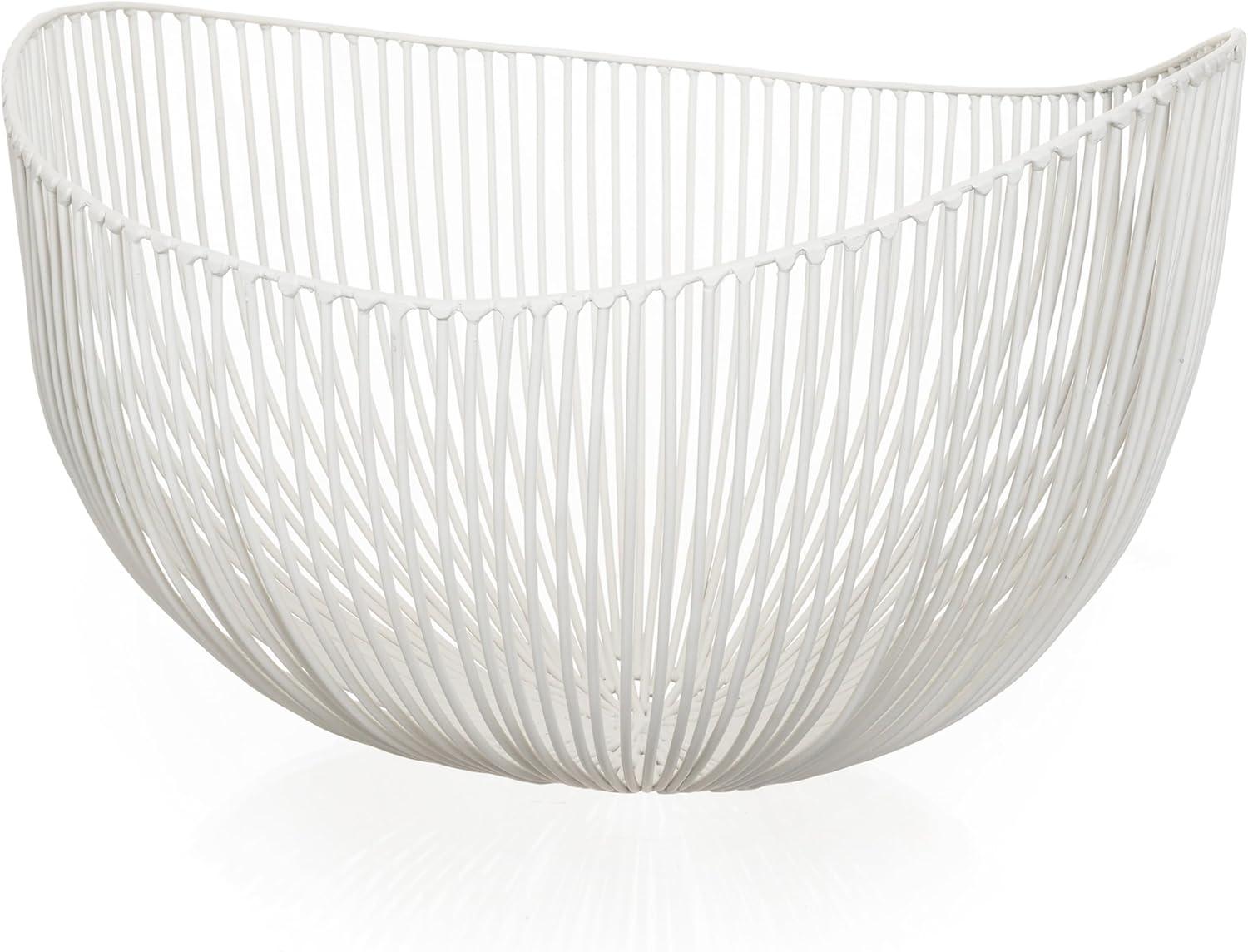 imageHome Decor Fruit Bowl  Metal sculptures interior accessories by Antonino Sciortino  Oval Iron Kitchen Basket  Modern House Decor or Kitchen Storage for Counter and Table bread basket blackWhite