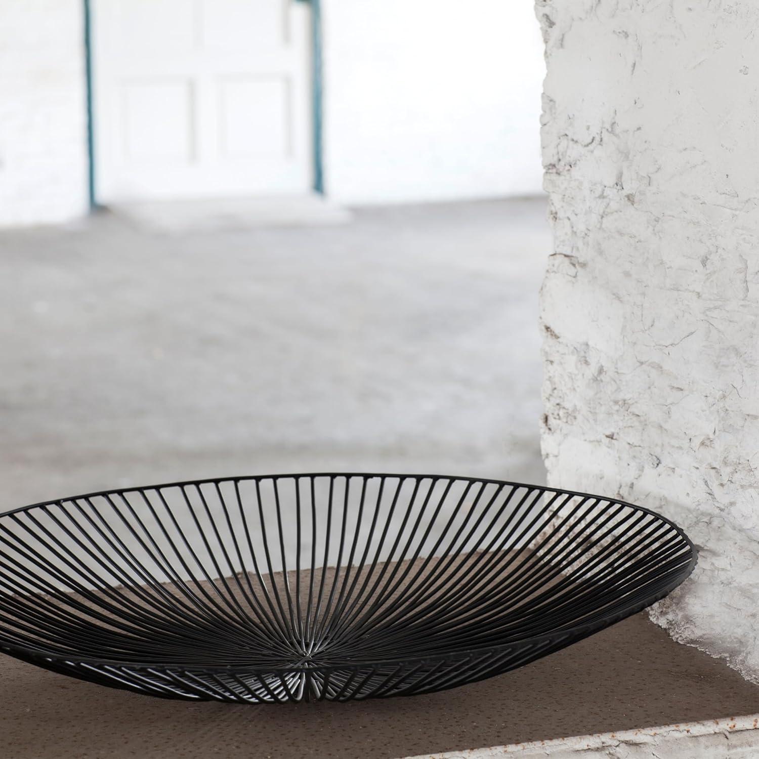imageHome Decor Fruit Bowl  Metal sculptures interior accessories by Antonino Sciortino  Oval Iron Kitchen Basket  Modern House Decor or Kitchen Storage for Counter and Table bread basket blackBlack