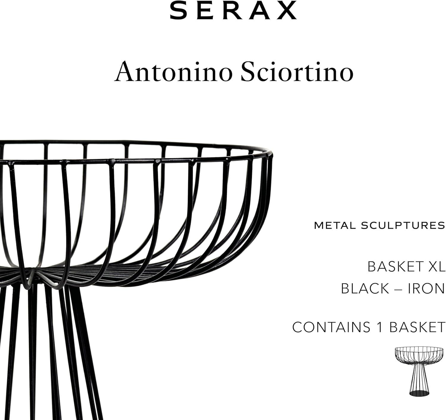 imageHome Decor Fruit Bowl  Metal sculptures interior accessories by Antonino Sciortino  Oval Iron Kitchen Basket  Modern House Decor or Kitchen Storage for Counter and Table bread basket blackBlack