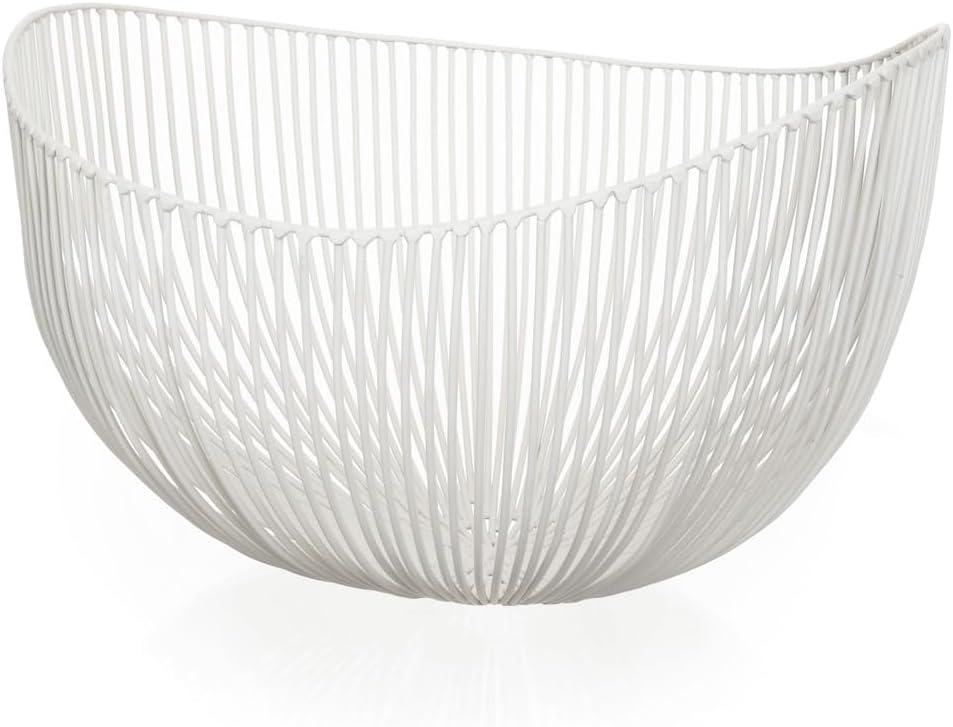 imageHome Decor Fruit Bowl  Metal sculptures interior accessories by Antonino Sciortino  Oval Iron Kitchen Basket  Modern House Decor or Kitchen Storage for Counter and Table bread basket blackWhite