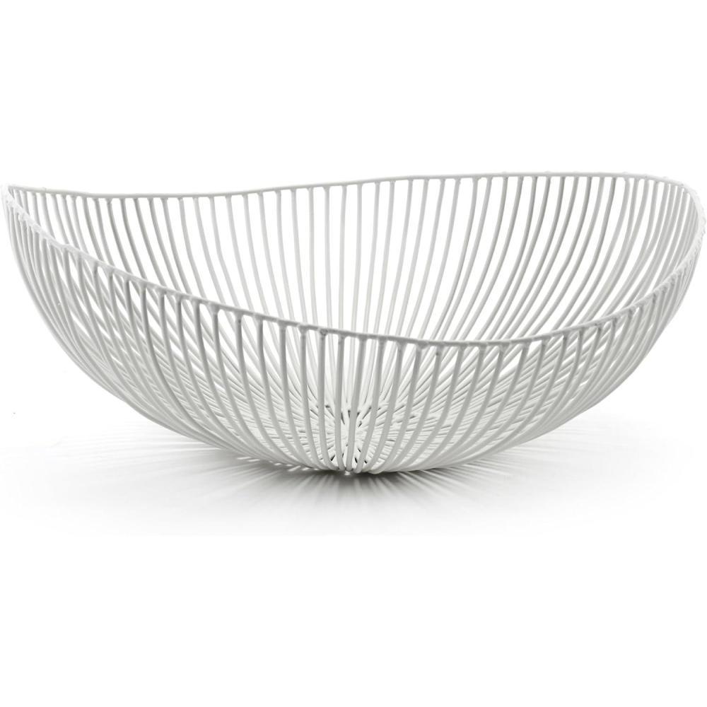 imageHome Decor Fruit Bowl  Metal sculptures interior accessories by Antonino Sciortino  Oval Iron Kitchen Basket  Modern House Decor or Kitchen Storage for Counter and Table bread basket blackWhite