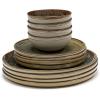 image12Piece Dinnerware Set for 4  Surface tableware by Sergio Herman  4 Indi Gray Small Plates 4 Plates 4 Pasta Bowls  Stoneware Home Kitchen Essentials Sets  Dishware and Dishes