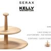 imageCake Stand Two Tier  Wooden Interior accessories by Kelly Wearstler  Light brown ash cake stand  Farmhouse Kitchen and Dinnerware Sets for Home Family Party