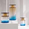 imageFlower Vase  Wind ampamp Fire by Marie Michielssen  Blue Glass Home Decor Living Room for Coffee Table Kitchen Decorations  Modern Entryway Table Decor or for Shelves  Unique Centerpiece Vases MSmall