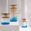 imageFlower Vase  Wind ampamp Fire by Marie Michielssen  Blue Glass Home Decor Living Room for Coffee Table Kitchen Decorations  Modern Entryway Table Decor or for Shelves  Unique Centerpiece Vases MLarge