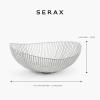 imageHome Decor Fruit Bowl  Metal sculptures interior accessories by Antonino Sciortino  Oval Iron Kitchen Basket  Modern House Decor or Kitchen Storage for Counter and Table bread basket blackWhite