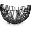 imageHome Decor Fruit Bowl  Metal sculptures interior accessories by Antonino Sciortino  Oval Iron Kitchen Basket  Modern House Decor or Kitchen Storage for Counter and Table bread basket blackBlack