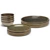 image12Piece Dinnerware Set for 4  Surface tableware by Sergio Herman  4 Indi Gray Small Plates 4 Plates 4 Pasta Bowls  Stoneware Home Kitchen Essentials Sets  Dishware and Dishes