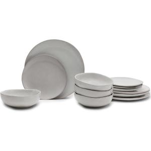 image12Piece Dinnerware Set for 4  La Mre tableware by Marie Michielssen  4 white Dinner Plates 4 Small Plates 4 Bowls  Stoneware Home Kitchen Essentials Sets  Dishware and Dishes