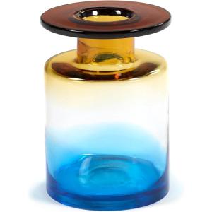 imageFlower Vase  Wind ampamp Fire by Marie Michielssen  Blue Glass Home Decor Living Room for Coffee Table Kitchen Decorations  Modern Entryway Table Decor or for Shelves  Unique Centerpiece Vases MMedium