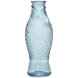 imageGlass Water Pitcher  Fish ampamp Fish glassware by Paola Navone  Wine Carafe Decanter 2874 fl oz  Clear Bottle Container for hot and cold Drinks  Beverage Dispenser for Fridge  Suitable as VaseCarafe Light Blue