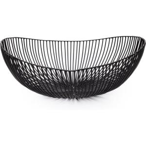 imageHome Decor Fruit Bowl  Metal sculptures interior accessories by Antonino Sciortino  Oval Iron Kitchen Basket  Modern House Decor or Kitchen Storage for Counter and Table bread basket blackBlack