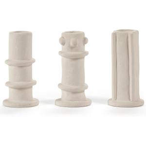 imageMolly Candle Holder  OffWhite Stoneware with Matte Finish  Set of 3  Modern Home Decor for Living Room ampamp Table  Mix ampamp Match Decorative Set 0303