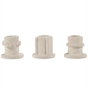 imageMolly Candle Holder  OffWhite Stoneware with Matte Finish  Set of 3  Modern Home Decor for Living Room ampamp Table  Mix ampamp Match Decorative Set 0301