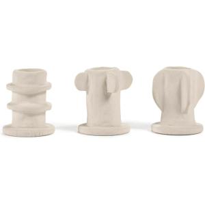 imageMolly Candle Holder  OffWhite Stoneware with Matte Finish  Set of 3  Modern Home Decor for Living Room ampamp Table  Mix ampamp Match Decorative Set 0302