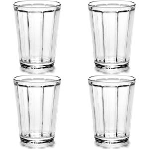 imageSet of 4 Longdrink Drinking Glasses  Surface glassware by Sergio Herman  Clear Water Glass Cups without Lids  Home Essentials Kitchen Set  Suitable for Beer Juice CoffeeMedium