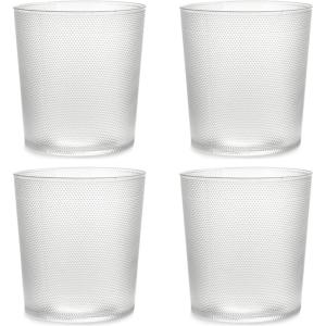 imageSmall Drinking Glasses Set of 4  La Nouvelle Table glassware by Merci  Ribbed Clear Water Glass Cups without Lids  Home Essentials Kitchen Set  Suitable for Beer Juice  Coffee AccessoriesLarge Glasses