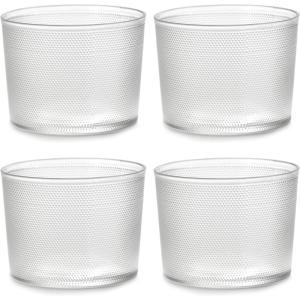 imageSmall Drinking Glasses Set of 4  La Nouvelle Table glassware by Merci  Ribbed Clear Water Glass Cups without Lids  Home Essentials Kitchen Set  Suitable for Beer Juice  Coffee AccessoriesSmall Glasses