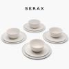 image12Piece Dinnerware Set for 4  Cena by Vincent Van Duysen  4 Small Ivory White Plates 4 Large Plates 4 Pasta Bowls  Porcelain Tableware Home Kitchen Essentials Sets  Dishware and Dishes