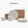 image12Piece Dinnerware Set for 4  Cena by Vincent Van Duysen  4 Small Ivory White Plates 4 Large Plates 4 Pasta Bowls  Porcelain Tableware Home Kitchen Essentials Sets  Dishware and Dishes
