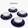 image12Piece Dinnerware Set for 4  Feast tableware by Ottolenghi  4 Blue White Dinner Plates 4 Bowls 4 Starter Plates  Stoneware Home Kitchen Essentials Sets  Dishware and DishesDinnerware set blue white