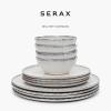 image12Piece Dinnerware Set for 4  Inku Tableware by Sergio Herman  4 Small White Plates 4 Large Plates 4 Pasta Bowls  stoneware dinnerware set  Kitchen Essentials Sets  kitchen and dining
