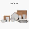 image12Piece Dinnerware Set for 4  Inku Tableware by Sergio Herman  4 Small White Plates 4 Large Plates 4 Pasta Bowls  stoneware dinnerware set  Kitchen Essentials Sets  kitchen and dining