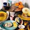 imagePasta Bowls Dinnerware Set  Feast tableware by Ottolenghi  Deep Salad and Soup Plates Set of 2 Blue White Bowls  Stoneware Serving Dish  Microwave safe Kitchen Dishware