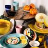 imageWhite Serving Plate with Face  Feast tableware by Ottolenghi  Serving Tray Dish Set for 1  Stoneware Microwave Safe Plates  Dinnerware Sets for Home PartyWhite swirl  red stripes