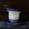 imageWhite Serving Plate with Face  Feast tableware by Ottolenghi  Serving Tray Dish Set for 1  Stoneware Microwave Safe Plates  Dinnerware Sets for Home PartyDark blue  white stripes