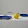 imageWhite Serving Plate with Face  Feast tableware by Ottolenghi  Serving Tray Dish Set for 1  Stoneware Microwave Safe Plates  Dinnerware Sets for Home PartyDark blue  white stripes