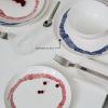 imageWhite Serving Plate with Face  Feast tableware by Ottolenghi  Serving Tray Dish Set for 1  Stoneware Microwave Safe Plates  Dinnerware Sets for Home PartyWhite swirl  blue stripes