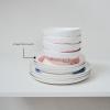imageWhite Serving Plate with Face  Feast tableware by Ottolenghi  Serving Tray Dish Set for 1  Stoneware Microwave Safe Plates  Dinnerware Sets for Home PartyWhite swirl  red stripes