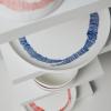 imageWhite Serving Plate with Face  Feast tableware by Ottolenghi  Serving Tray Dish Set for 1  Stoneware Microwave Safe Plates  Dinnerware Sets for Home PartyWhite swirl  blue stripes