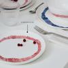 imageWhite Serving Plate with Face  Feast tableware by Ottolenghi  Serving Tray Dish Set for 1  Stoneware Microwave Safe Plates  Dinnerware Sets for Home PartyWhite swirl  red stripes