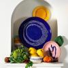 imageWhite Serving Plate with Face  Feast tableware by Ottolenghi  Serving Tray Dish Set for 1  Stoneware Microwave Safe Plates  Dinnerware Sets for Home PartyDark blue  white stripes