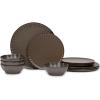 image12Piece Dinnerware Set for 4  Inku Tableware by Sergio Herman  4 Small Green Plates 4 Large Plates 4 Pasta Bowls  Stoneware Home Kitchen Essentials Sets  Dishware and Dishes  Utensils