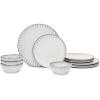 image12Piece Dinnerware Set for 4  Inku Tableware by Sergio Herman  4 Small White Plates 4 Large Plates 4 Pasta Bowls  stoneware dinnerware set  Kitchen Essentials Sets  kitchen and dining