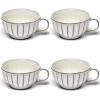 imageCappuccino Cups  Inku Tableware van Sergio Herman  4 Stoneware Coffee Mugs in white  Reusable for hot flavored Coffee  Mug Set for at Home or to go  Espresso Latte  Kitchen SetWhite