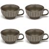 imageCappuccino Cups  Inku Tableware van Sergio Herman  4 Stoneware Coffee Mugs in white  Reusable for hot flavored Coffee  Mug Set for at Home or to go  Espresso Latte  Kitchen SetGreen