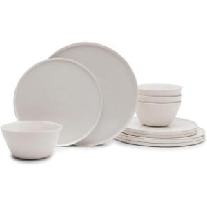 image12Piece Dinnerware Set for 4  Cena by Vincent Van Duysen  4 Small Ivory White Plates 4 Large Plates 4 Pasta Bowls  Porcelain Tableware Home Kitchen Essentials Sets  Dishware and Dishes