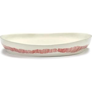 imageBlue Serving Plate with White Bottom  Feast tableware by Ottolenghi  Serving Tray Dish Set for 1  Stoneware Microwave Safe Plates  Dinnerware Sets for Home PartyDinner Plate White Red