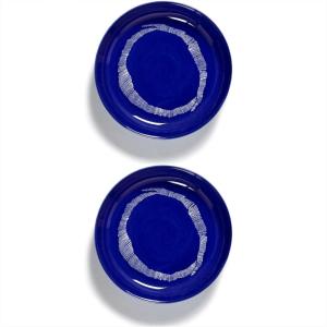 imagePasta Bowls Dinnerware Set  Feast tableware by Ottolenghi  Deep Salad and Soup Plates Set of 2 Blue White Bowls  Stoneware Serving Dish  Microwave safe Kitchen Dishware