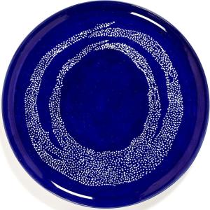 imageWhite Serving Plate with Face  Feast tableware by Ottolenghi  Serving Tray Dish Set for 1  Stoneware Microwave Safe Plates  Dinnerware Sets for Home PartyDark blue  white dots