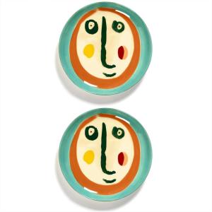 imageWhite Serving Plate with Face  Feast tableware by Ottolenghi  Serving Tray Dish Set for 1  Stoneware Microwave Safe Plates  Dinnerware Sets for Home PartyBlue with face