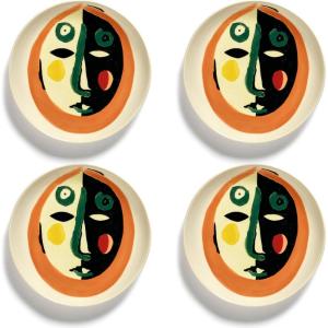 imageWhite Serving Plate with Face  Feast tableware by Ottolenghi  Serving Tray Dish Set for 1  Stoneware Microwave Safe Plates  Dinnerware Sets for Home PartyWhite with face