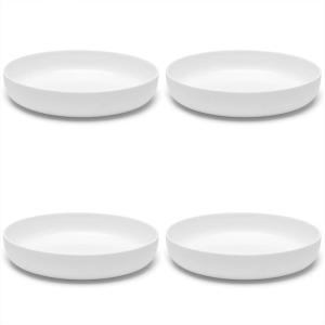 imagePasta Bowls Dinnerware Set  Base tableware by Piet Boon  Deep Salad and Soup Plates Set of 4 White Bowls  Porcelain Serving Dish Set  Microwave safe Kitchen Dishware  Dinner