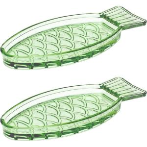 imageServing Dish  Fish ampamp Fish Glassware by Paola Navone  Green Serving Tray  Hosting Essentials  Trays for Serving Food